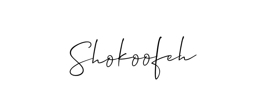 How to make Shokoofeh name signature. Use Allison_Script style for creating short signs online. This is the latest handwritten sign. Shokoofeh signature style 2 images and pictures png