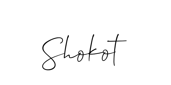 Design your own signature with our free online signature maker. With this signature software, you can create a handwritten (Allison_Script) signature for name Shokot. Shokot signature style 2 images and pictures png