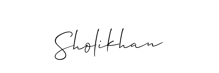 How to make Sholikhan signature? Allison_Script is a professional autograph style. Create handwritten signature for Sholikhan name. Sholikhan signature style 2 images and pictures png