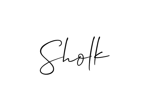 Also You can easily find your signature by using the search form. We will create Sholk name handwritten signature images for you free of cost using Allison_Script sign style. Sholk signature style 2 images and pictures png