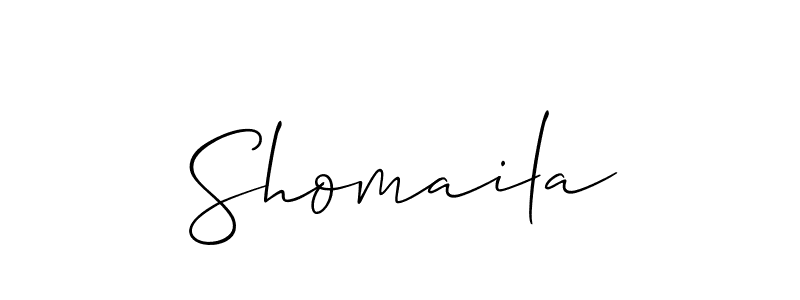 It looks lik you need a new signature style for name Shomaila. Design unique handwritten (Allison_Script) signature with our free signature maker in just a few clicks. Shomaila signature style 2 images and pictures png