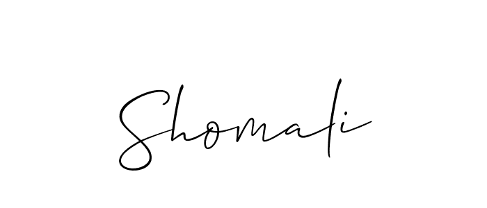 Design your own signature with our free online signature maker. With this signature software, you can create a handwritten (Allison_Script) signature for name Shomali. Shomali signature style 2 images and pictures png