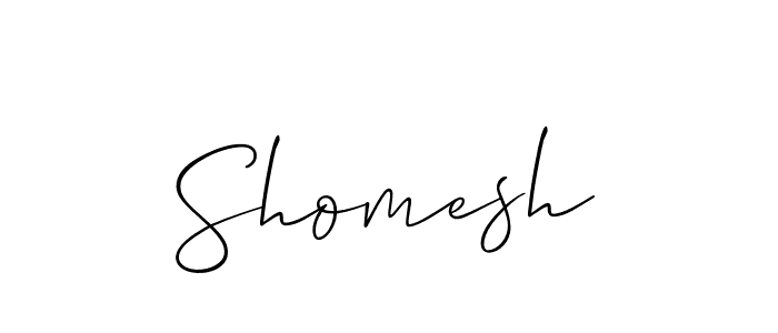 Use a signature maker to create a handwritten signature online. With this signature software, you can design (Allison_Script) your own signature for name Shomesh. Shomesh signature style 2 images and pictures png
