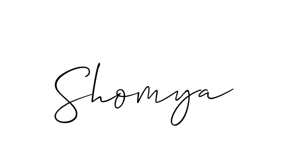 Design your own signature with our free online signature maker. With this signature software, you can create a handwritten (Allison_Script) signature for name Shomya. Shomya signature style 2 images and pictures png