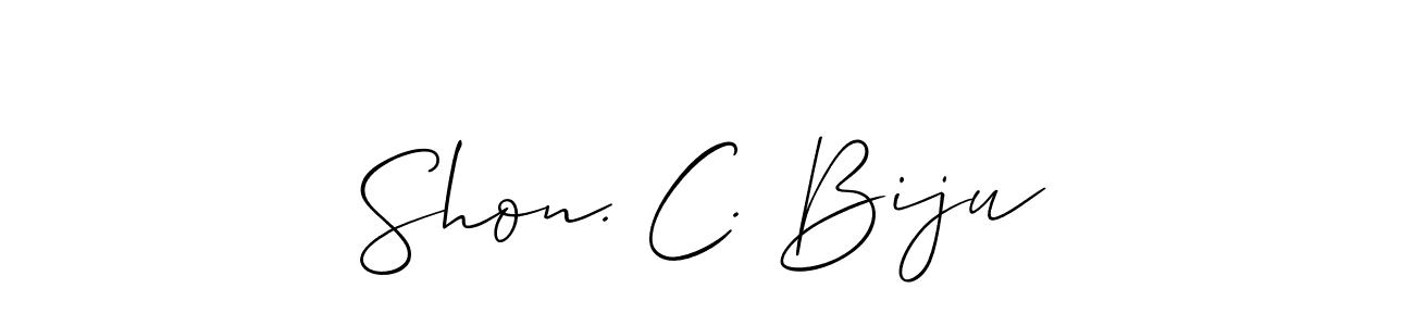 Allison_Script is a professional signature style that is perfect for those who want to add a touch of class to their signature. It is also a great choice for those who want to make their signature more unique. Get Shon. C. Biju name to fancy signature for free. Shon. C. Biju signature style 2 images and pictures png