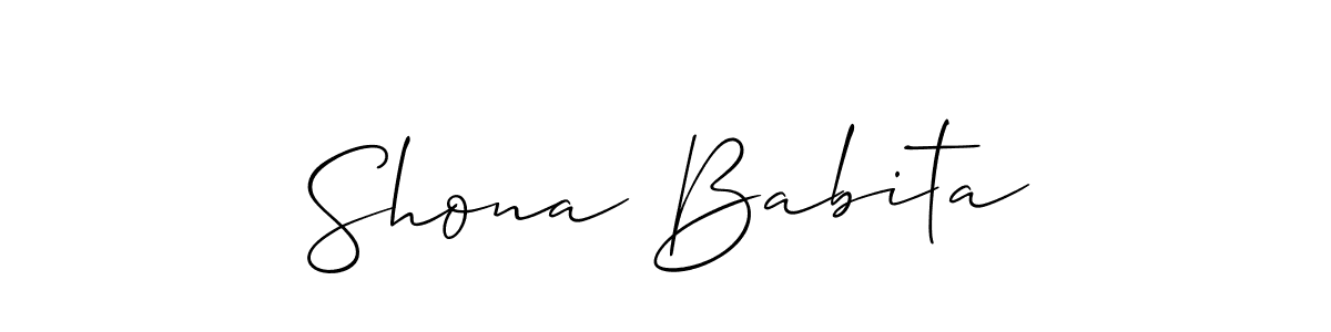 Make a short Shona Babita signature style. Manage your documents anywhere anytime using Allison_Script. Create and add eSignatures, submit forms, share and send files easily. Shona Babita signature style 2 images and pictures png