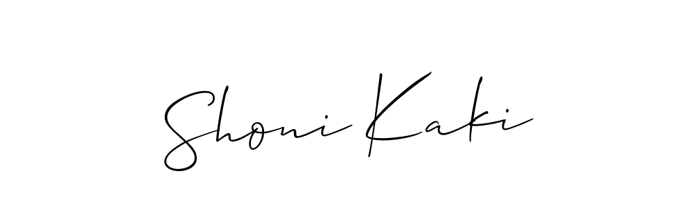 Allison_Script is a professional signature style that is perfect for those who want to add a touch of class to their signature. It is also a great choice for those who want to make their signature more unique. Get Shoni Kaki name to fancy signature for free. Shoni Kaki signature style 2 images and pictures png