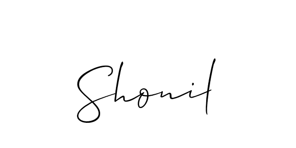 You should practise on your own different ways (Allison_Script) to write your name (Shonil) in signature. don't let someone else do it for you. Shonil signature style 2 images and pictures png