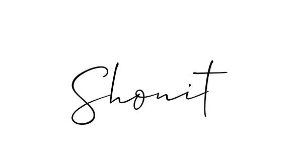 Make a beautiful signature design for name Shonit. With this signature (Allison_Script) style, you can create a handwritten signature for free. Shonit signature style 2 images and pictures png
