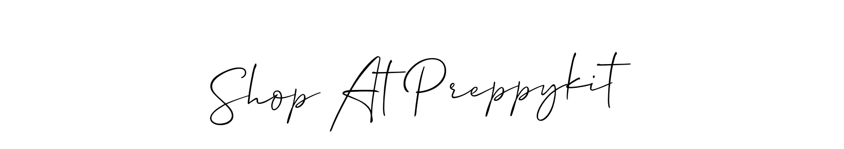 Use a signature maker to create a handwritten signature online. With this signature software, you can design (Allison_Script) your own signature for name Shop At Preppykit. Shop At Preppykit signature style 2 images and pictures png