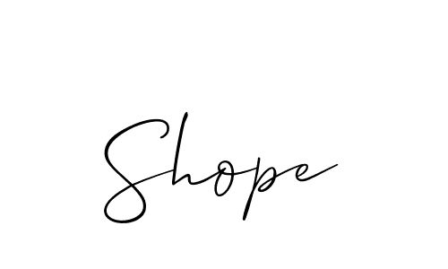 Design your own signature with our free online signature maker. With this signature software, you can create a handwritten (Allison_Script) signature for name Shope. Shope signature style 2 images and pictures png