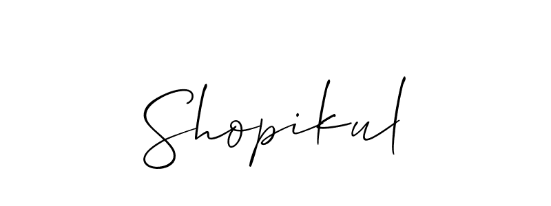 Make a short Shopikul signature style. Manage your documents anywhere anytime using Allison_Script. Create and add eSignatures, submit forms, share and send files easily. Shopikul signature style 2 images and pictures png