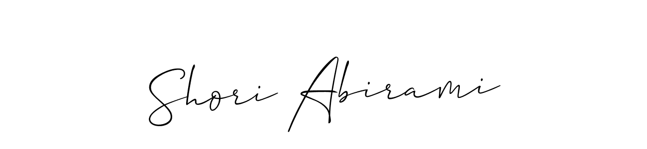 Also You can easily find your signature by using the search form. We will create Shori Abirami name handwritten signature images for you free of cost using Allison_Script sign style. Shori Abirami signature style 2 images and pictures png