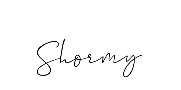 Create a beautiful signature design for name Shormy. With this signature (Allison_Script) fonts, you can make a handwritten signature for free. Shormy signature style 2 images and pictures png