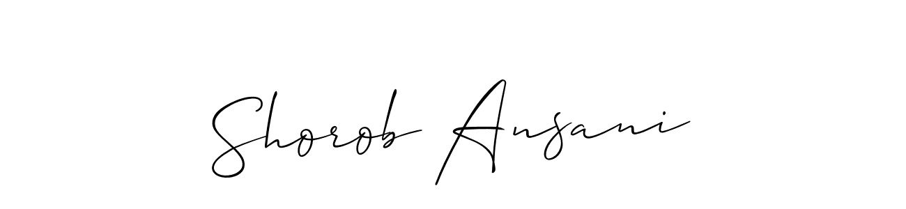 Create a beautiful signature design for name Shorob Ansani. With this signature (Allison_Script) fonts, you can make a handwritten signature for free. Shorob Ansani signature style 2 images and pictures png