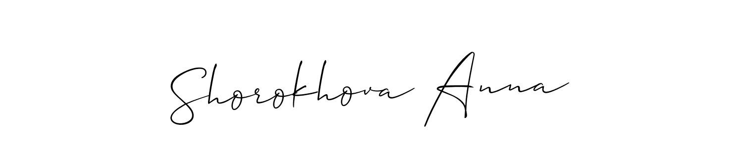 It looks lik you need a new signature style for name Shorokhova Anna. Design unique handwritten (Allison_Script) signature with our free signature maker in just a few clicks. Shorokhova Anna signature style 2 images and pictures png