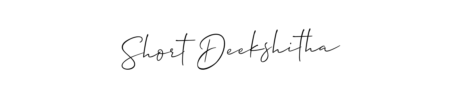 This is the best signature style for the Short Deekshitha name. Also you like these signature font (Allison_Script). Mix name signature. Short Deekshitha signature style 2 images and pictures png