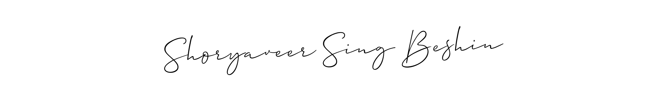 Make a beautiful signature design for name Shoryaveer Sing Beshin. With this signature (Allison_Script) style, you can create a handwritten signature for free. Shoryaveer Sing Beshin signature style 2 images and pictures png