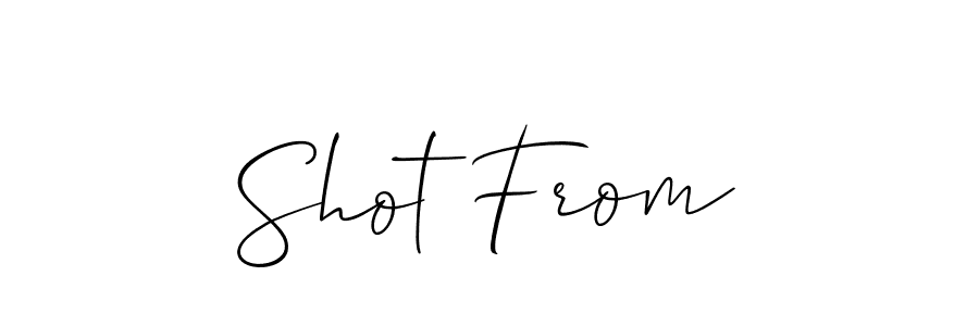 Use a signature maker to create a handwritten signature online. With this signature software, you can design (Allison_Script) your own signature for name Shot From. Shot From signature style 2 images and pictures png