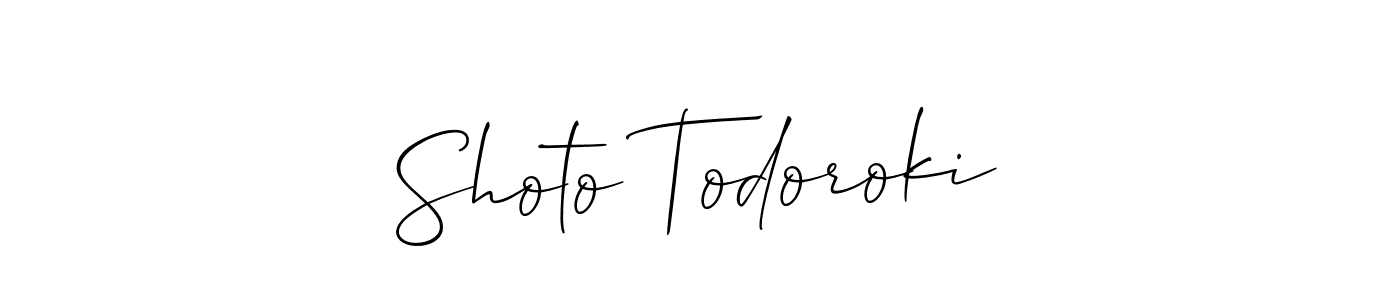 Also we have Shoto Todoroki name is the best signature style. Create professional handwritten signature collection using Allison_Script autograph style. Shoto Todoroki signature style 2 images and pictures png