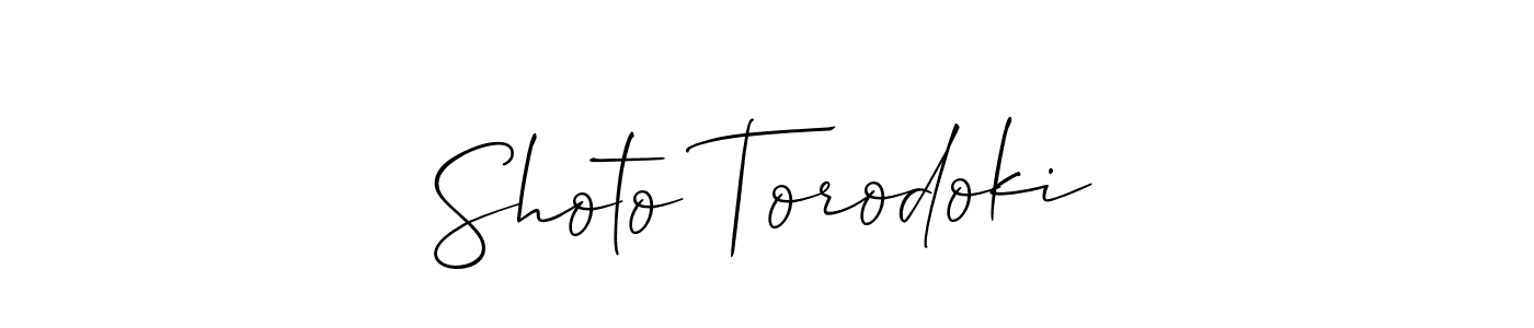 The best way (Allison_Script) to make a short signature is to pick only two or three words in your name. The name Shoto Torodoki include a total of six letters. For converting this name. Shoto Torodoki signature style 2 images and pictures png