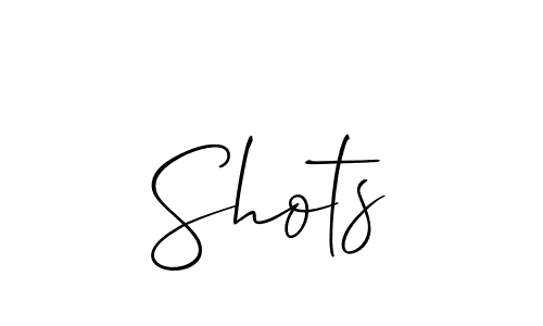 Also we have Shots name is the best signature style. Create professional handwritten signature collection using Allison_Script autograph style. Shots signature style 2 images and pictures png