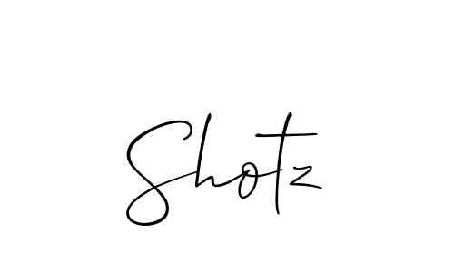 Design your own signature with our free online signature maker. With this signature software, you can create a handwritten (Allison_Script) signature for name Shotz. Shotz signature style 2 images and pictures png