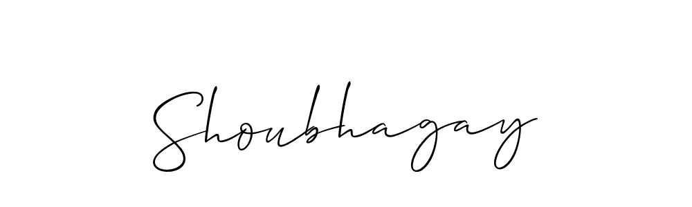 How to make Shoubhagay name signature. Use Allison_Script style for creating short signs online. This is the latest handwritten sign. Shoubhagay signature style 2 images and pictures png