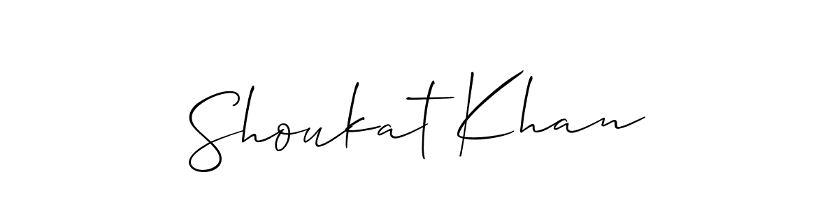 You should practise on your own different ways (Allison_Script) to write your name (Shoukat Khan) in signature. don't let someone else do it for you. Shoukat Khan signature style 2 images and pictures png