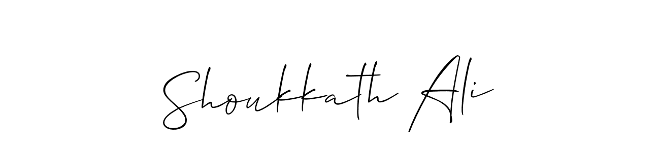 The best way (Allison_Script) to make a short signature is to pick only two or three words in your name. The name Shoukkath Ali include a total of six letters. For converting this name. Shoukkath Ali signature style 2 images and pictures png