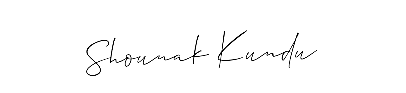 How to Draw Shounak Kundu signature style? Allison_Script is a latest design signature styles for name Shounak Kundu. Shounak Kundu signature style 2 images and pictures png