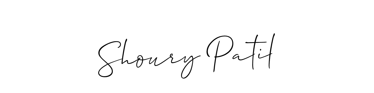 How to make Shoury Patil signature? Allison_Script is a professional autograph style. Create handwritten signature for Shoury Patil name. Shoury Patil signature style 2 images and pictures png