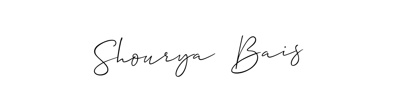 Also we have Shourya  Bais name is the best signature style. Create professional handwritten signature collection using Allison_Script autograph style. Shourya  Bais signature style 2 images and pictures png