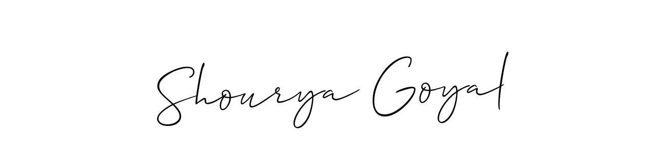 The best way (Allison_Script) to make a short signature is to pick only two or three words in your name. The name Shourya Goyal include a total of six letters. For converting this name. Shourya Goyal signature style 2 images and pictures png