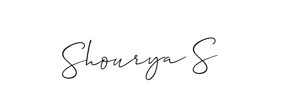Use a signature maker to create a handwritten signature online. With this signature software, you can design (Allison_Script) your own signature for name Shourya S. Shourya S signature style 2 images and pictures png
