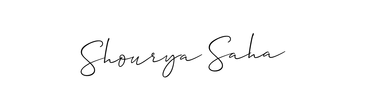 How to make Shourya Saha name signature. Use Allison_Script style for creating short signs online. This is the latest handwritten sign. Shourya Saha signature style 2 images and pictures png
