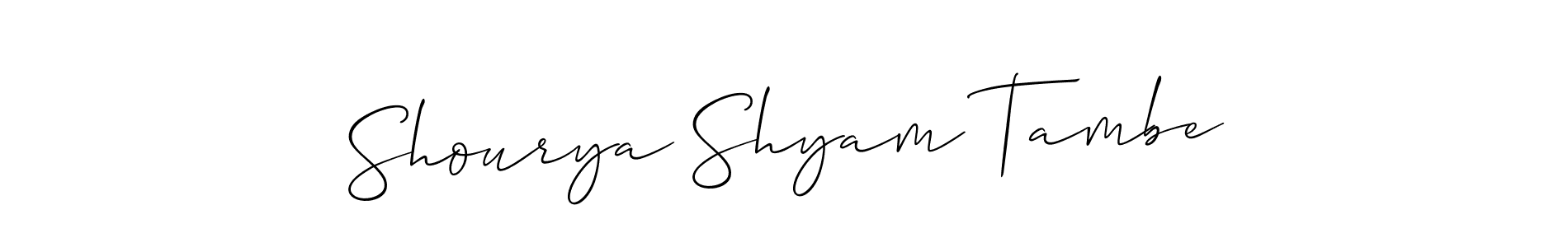 Shourya Shyam Tambe stylish signature style. Best Handwritten Sign (Allison_Script) for my name. Handwritten Signature Collection Ideas for my name Shourya Shyam Tambe. Shourya Shyam Tambe signature style 2 images and pictures png