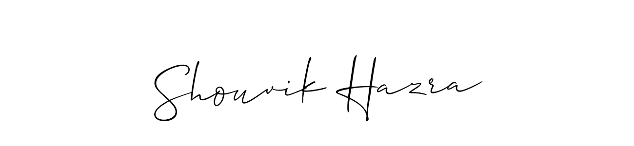 How to make Shouvik Hazra name signature. Use Allison_Script style for creating short signs online. This is the latest handwritten sign. Shouvik Hazra signature style 2 images and pictures png