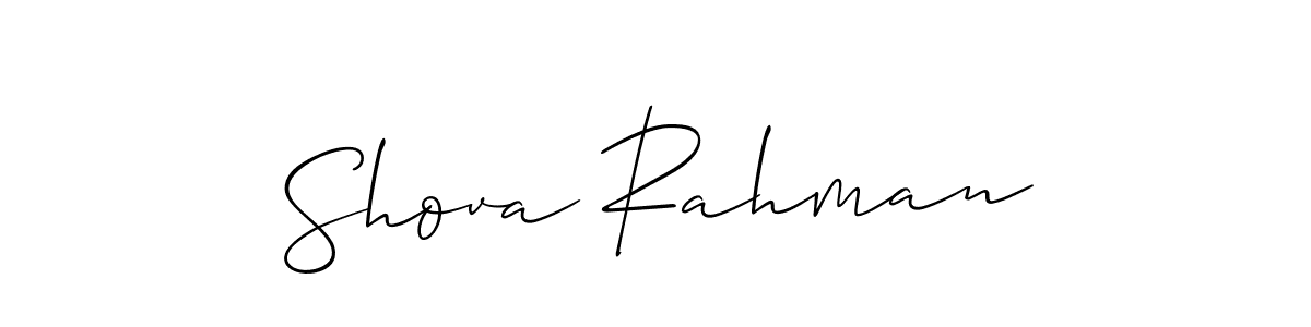 Use a signature maker to create a handwritten signature online. With this signature software, you can design (Allison_Script) your own signature for name Shova Rahman. Shova Rahman signature style 2 images and pictures png