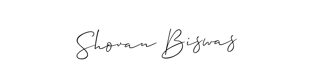 Make a beautiful signature design for name Shovan Biswas. With this signature (Allison_Script) style, you can create a handwritten signature for free. Shovan Biswas signature style 2 images and pictures png