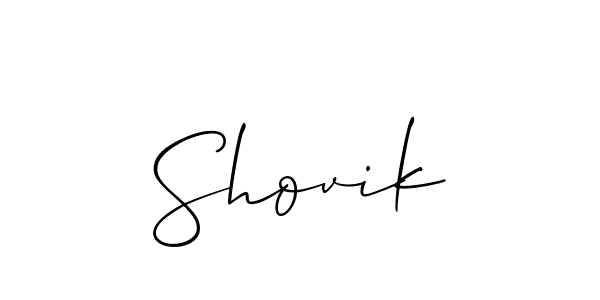 How to Draw Shovik signature style? Allison_Script is a latest design signature styles for name Shovik. Shovik signature style 2 images and pictures png