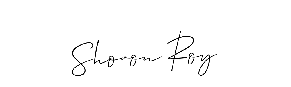 How to make Shovon Roy signature? Allison_Script is a professional autograph style. Create handwritten signature for Shovon Roy name. Shovon Roy signature style 2 images and pictures png
