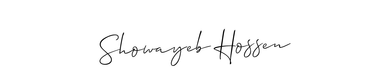 It looks lik you need a new signature style for name Showayeb Hossen. Design unique handwritten (Allison_Script) signature with our free signature maker in just a few clicks. Showayeb Hossen signature style 2 images and pictures png