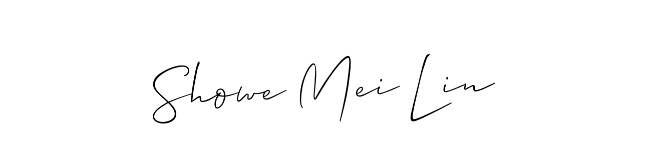 Make a beautiful signature design for name Showe Mei Lin. With this signature (Allison_Script) style, you can create a handwritten signature for free. Showe Mei Lin signature style 2 images and pictures png