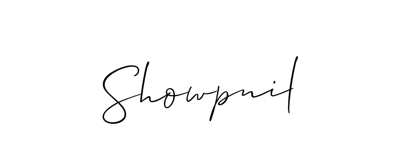 How to make Showpnil signature? Allison_Script is a professional autograph style. Create handwritten signature for Showpnil name. Showpnil signature style 2 images and pictures png
