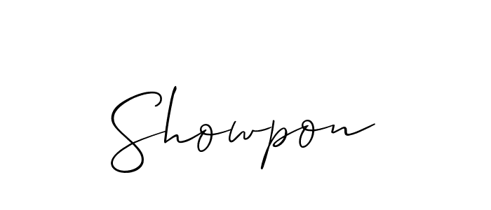 Design your own signature with our free online signature maker. With this signature software, you can create a handwritten (Allison_Script) signature for name Showpon. Showpon signature style 2 images and pictures png