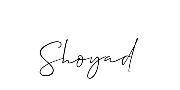 It looks lik you need a new signature style for name Shoyad. Design unique handwritten (Allison_Script) signature with our free signature maker in just a few clicks. Shoyad signature style 2 images and pictures png