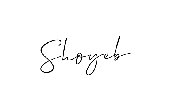 How to Draw Shoyeb signature style? Allison_Script is a latest design signature styles for name Shoyeb. Shoyeb signature style 2 images and pictures png