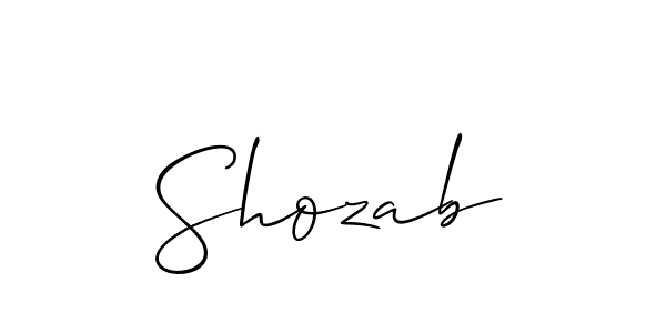 Design your own signature with our free online signature maker. With this signature software, you can create a handwritten (Allison_Script) signature for name Shozab. Shozab signature style 2 images and pictures png