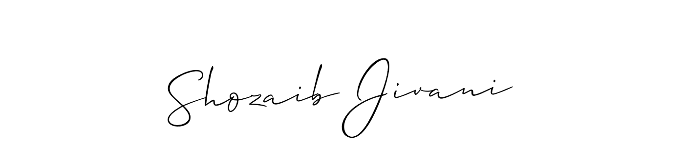 You should practise on your own different ways (Allison_Script) to write your name (Shozaib Jivani) in signature. don't let someone else do it for you. Shozaib Jivani signature style 2 images and pictures png